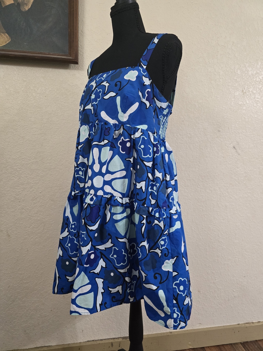 RHODE Blue Floral Tiered Sundress for Women